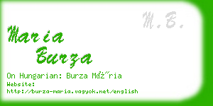 maria burza business card